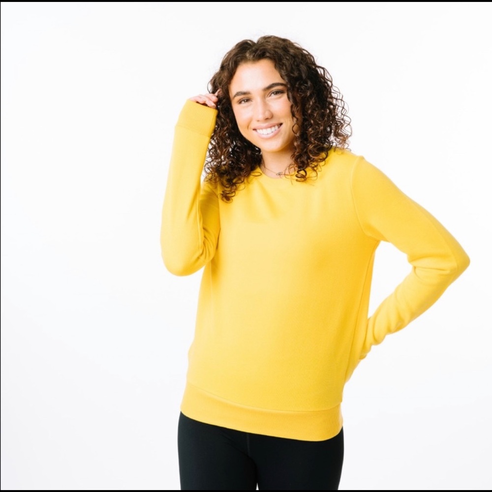 Zyia Active Rustic Yellow Crew Neck Sweatshirt NWT